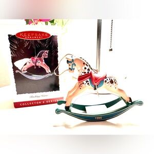 Hallmark Keepsake Ornament 1995 Rocking Horse Series #15 Spotted Horse with Box